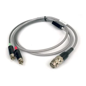 Remote Audio NAGSIR Stereo Nagra RCA to Tuchel Input Cable, 56k: The cable with its two RCA plugs and 7-pin Tuchel.