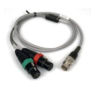 Remote Audio NAGSIX Stereo Nagra XLR Input Cable: The two XLR3F plugs and the 7-pin Tuchel plug.