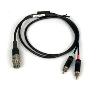 Remote Audio NAGSOR Stereo Nagra Tuchel to RCA Output Cable: The 7-pin Tuchel plug and the two RCA plugs.