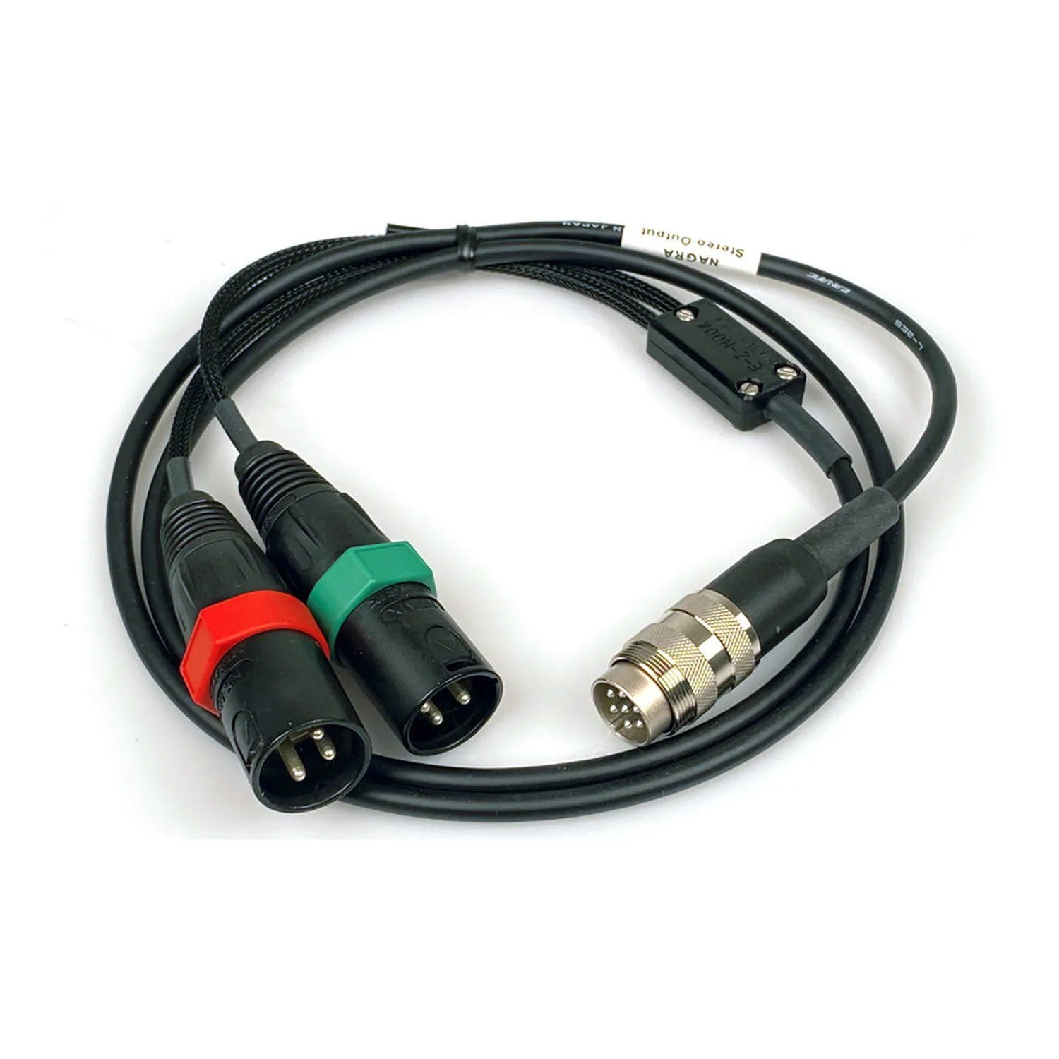 Remote Audio NAGSOX Stereo Nagra XLR Output Cable: The 7-pin Tuchel plug and the two XLR3M plugs.