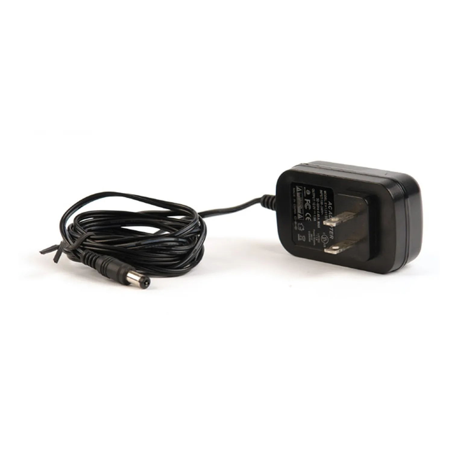 Remote Audio PS12V1.5A 12V DC 1.5A Power Supply: The wall supply with its cord and coaxial plug.