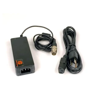 Remote Audio PS24VNAG Regulated 24V Power Supply for Nagra: The power supply with its AC cord and Tuchel cable.