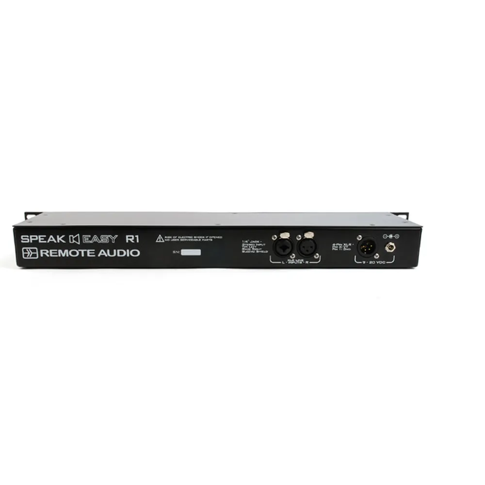 Remote Audio SpeakEasy R1 Rack-Mount Stereo Speaker System: The full front panel with its badge.