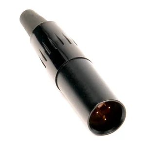 Remote Audio TA3M-B 3-Pin TA Mini-XLR Male Connector: The black 3-pin TA male connector.