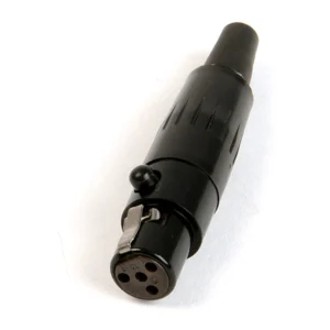 Remote Audio TA4F-B 4-Pin TA Mini-XLR Female Connector: The black 4-pin TA female connector.