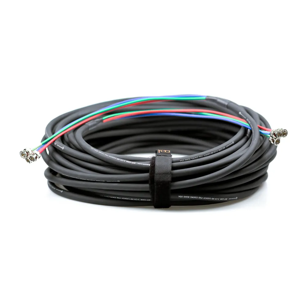 Remote Audio DIT-CON V3 Three-Channel HD-SDI Video Snake: The coiled snake with its hook-and-loop strap.