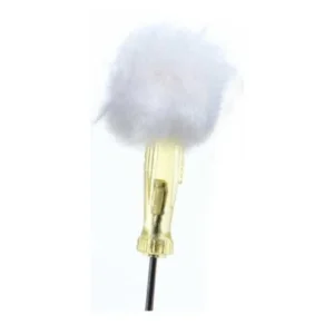 Remote Audio Micro Cat Miniature Windscreen: The white Micro Cat on its miniature screwdriver.