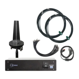 RF Venue Diversity Omni 5-Channel Wireless Mic Pack, pack contents: the Diversity Omni antenna, DISTRO5 HDR, antenna cables, BNC interconnects, and DC Octopus cable.