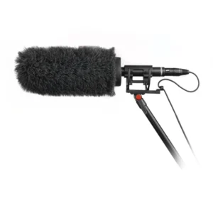 Rycote Softie Kit NTG: Softie on its Lyre mount on a boom pole.