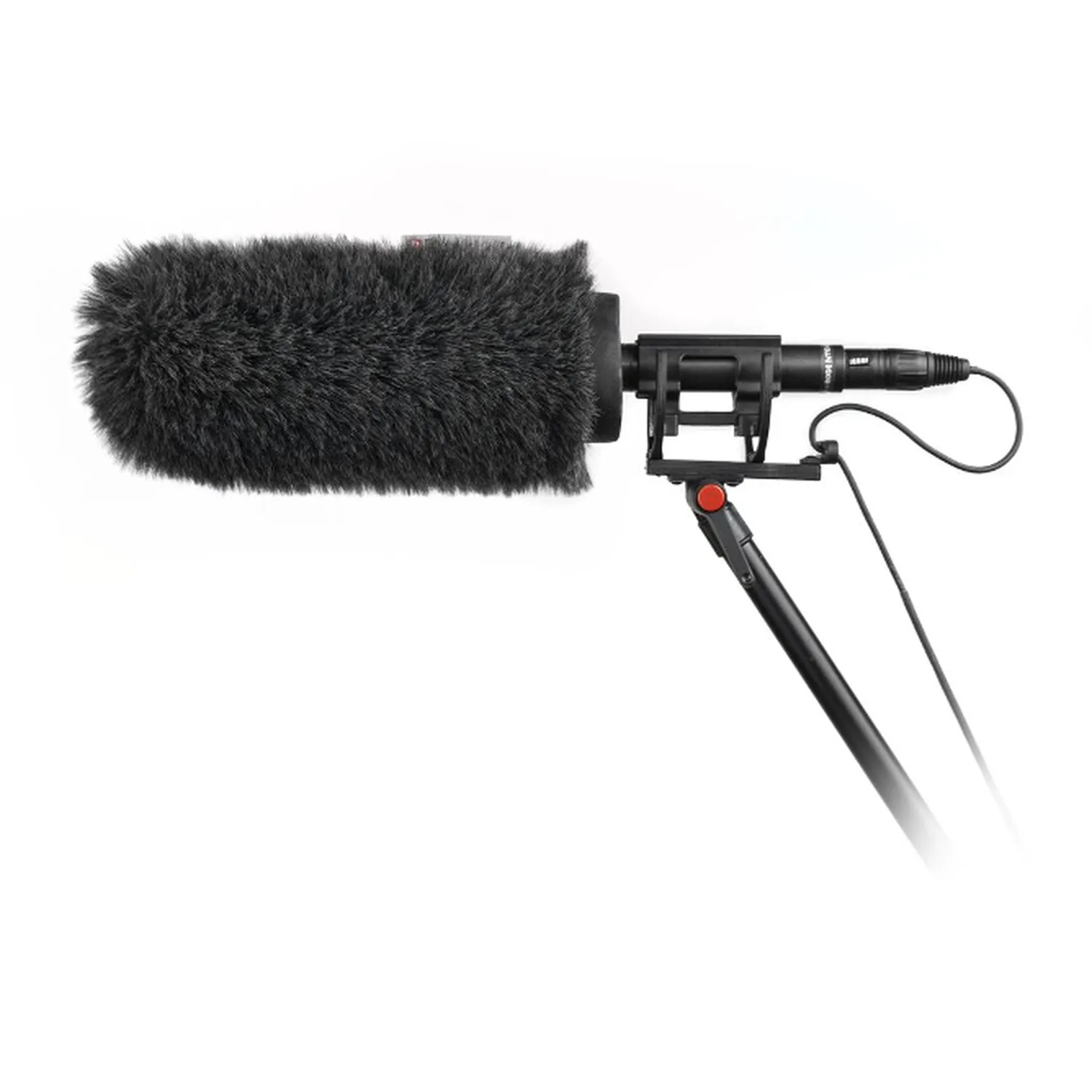 Rycote Softie Kit NTG: Softie on its Lyre mount on a boom pole.