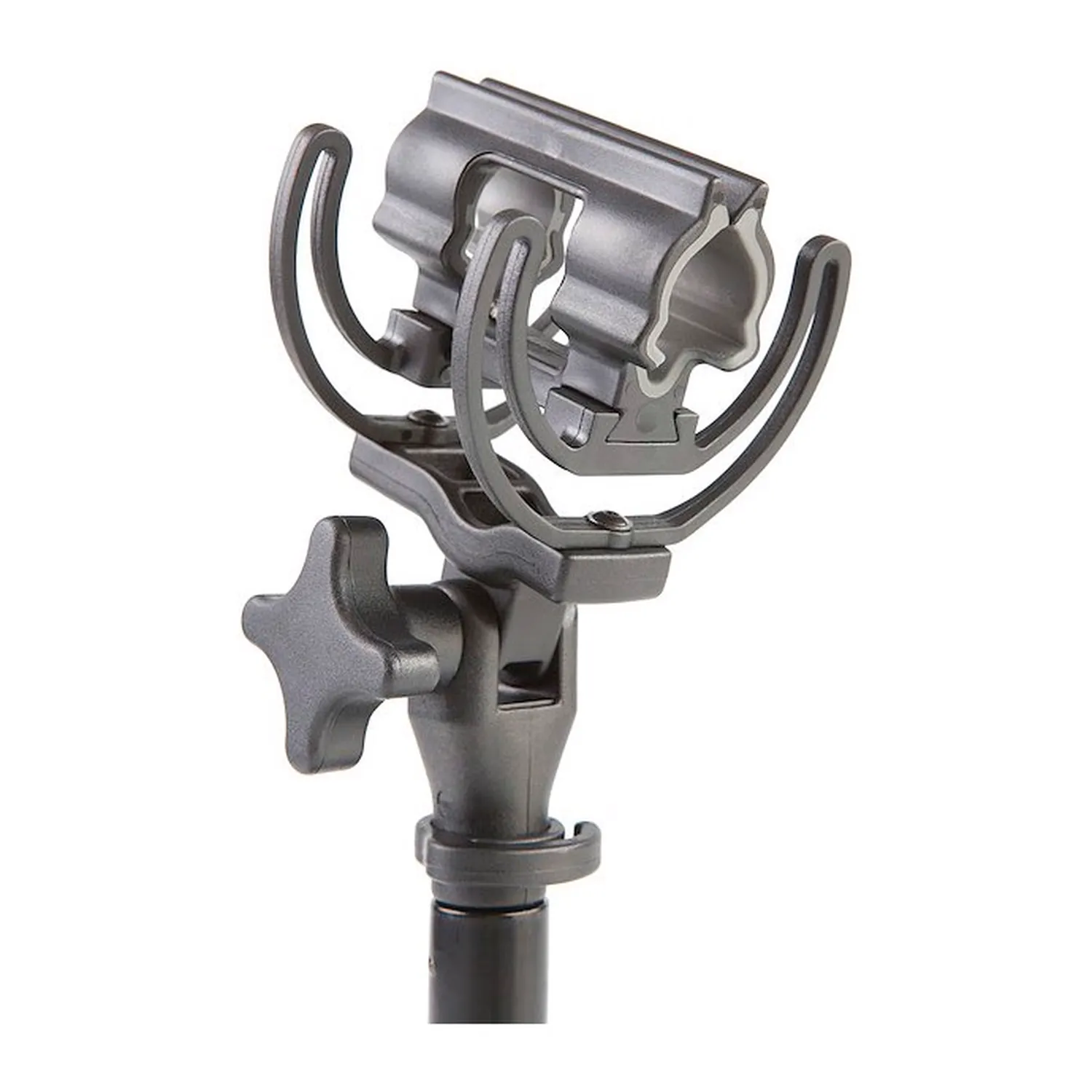 Rycote InVision Shock Mount - INV-7HG MKIII: The INV 7HG MkIII mount with its clamp and locking knob.