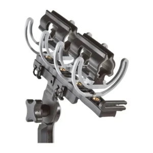 Rycote InVision INV-BH Microphone Suspension for Stand and Boom Pole: The InVision INV-BH Lyre suspension on its mount.