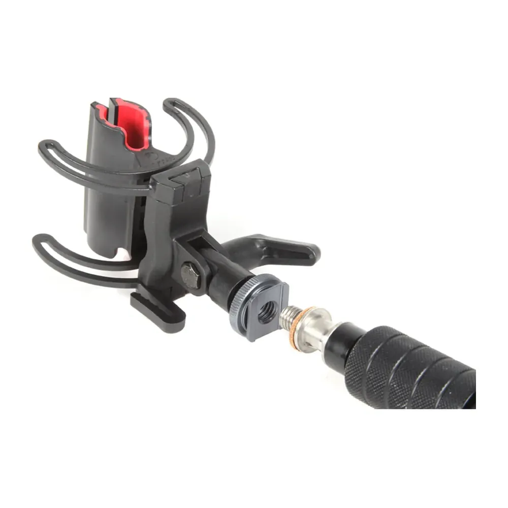 Rycote InVision On-Camera Shock Mount: The mount's cold-shoe foot and thread.