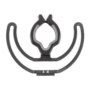 Rycote Pair of Single Lyre 72 (19/25), a black Lyre suspension clip with a gray soft-grip lining in its mic clip.
