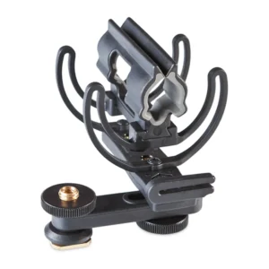 Rycote InVision Video Hot Shoe Mount: The mount holding a shotgun mic.