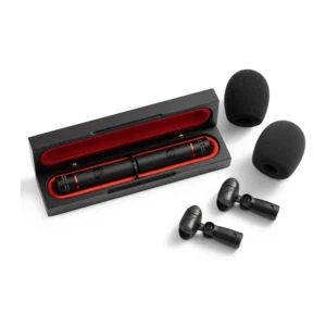 Rycote SC-08 Compact Supercardioid Condenser Microphone (Stereo Pair): Two SC-08 microphones in their case with clamps and foams.