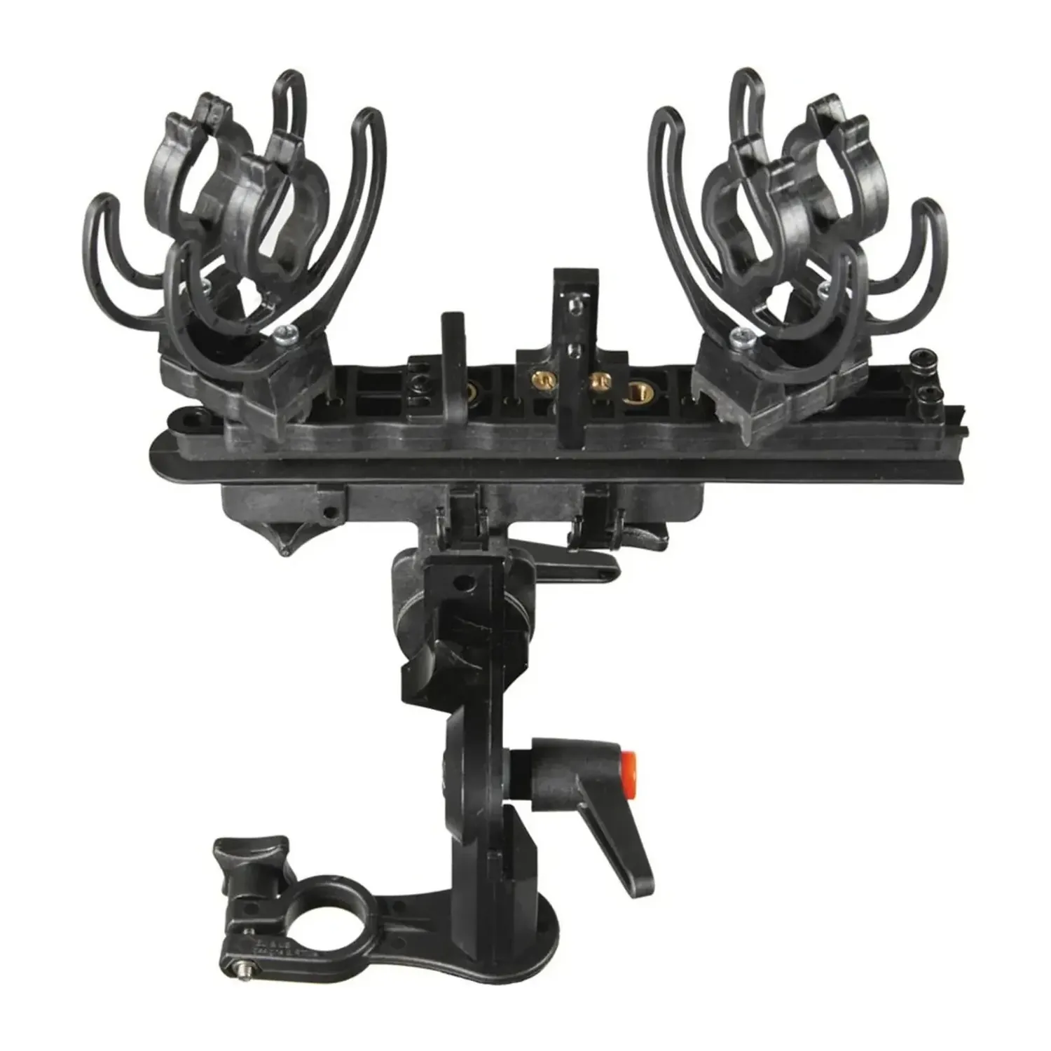 Rycote ORTF Windshield Kit (Without Connbox): The ORTF suspension holding two microphone clips on its bar.