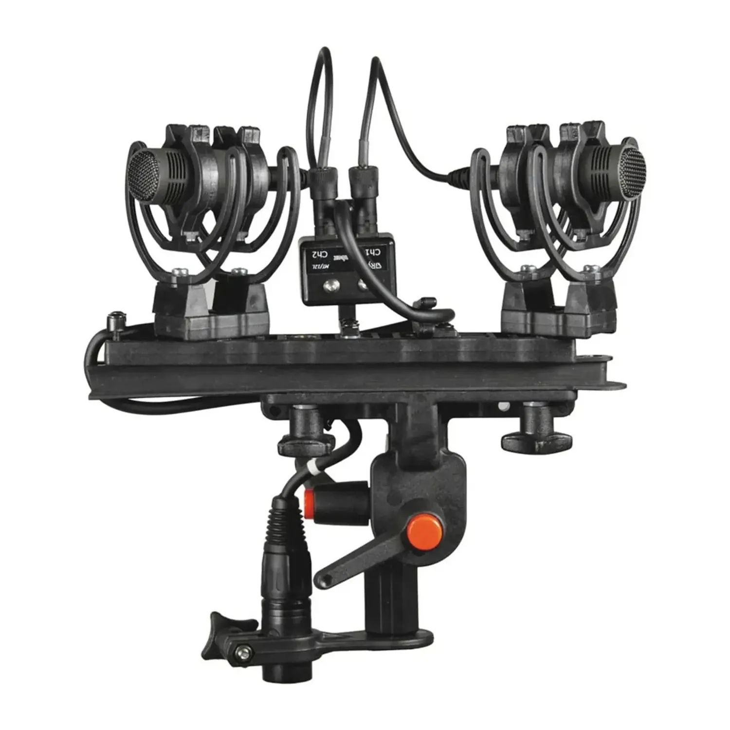 Rycote Stereo Windshield WS AE ORTF Kit (with MZL Connbox): ORTF suspension with two mics and the MZL Connbox.