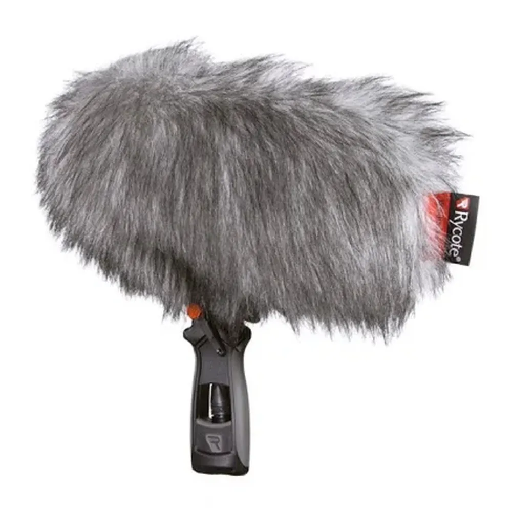 Rycote Modular Windshield WS 1 Kit, the Windjammer fitted over the basket on the pistol grip.
