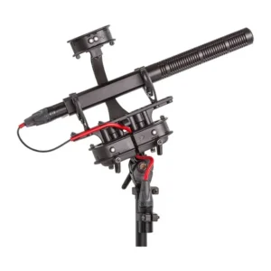 Rycote Cyclone Large Windshield Kit, the Cyclone suspension holding a shotgun mic with the basket removed.