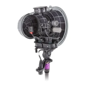 Rycote Stereo Cyclone Windshield Kit, XY Kit 1, with the basket open to show the suspension built for the MKH 8040 pair.