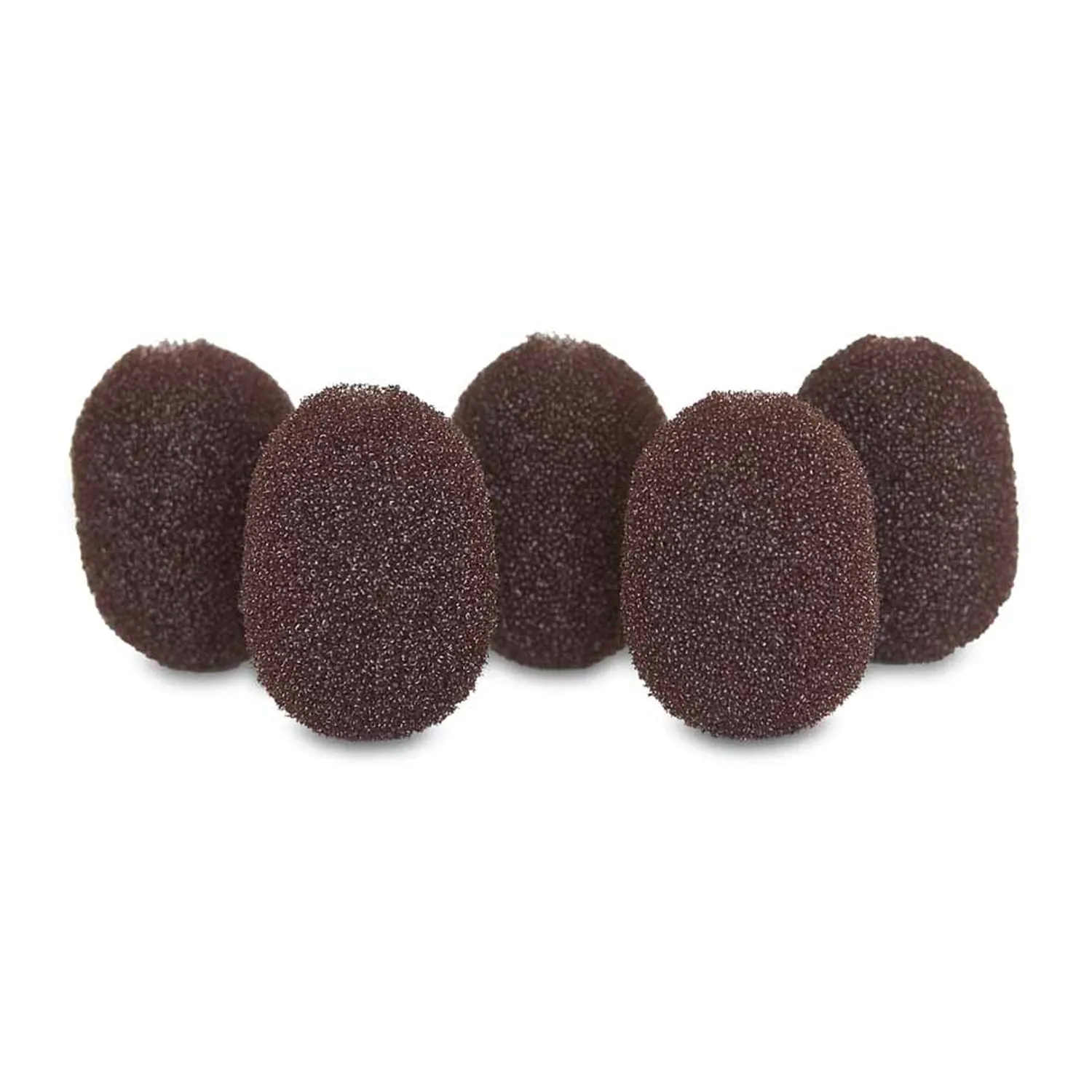 Rycote Lavalier Foam Windscreen (5-Pack) - Brown, five brown lavalier foam windscreens.