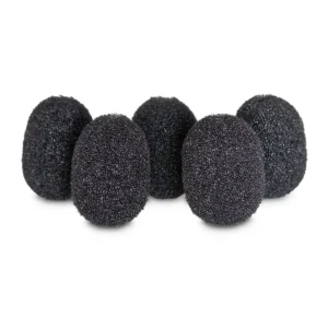 Rycote Lavalier Foam Windscreen (5-Pack) - Black, five black lavalier foam windscreens.