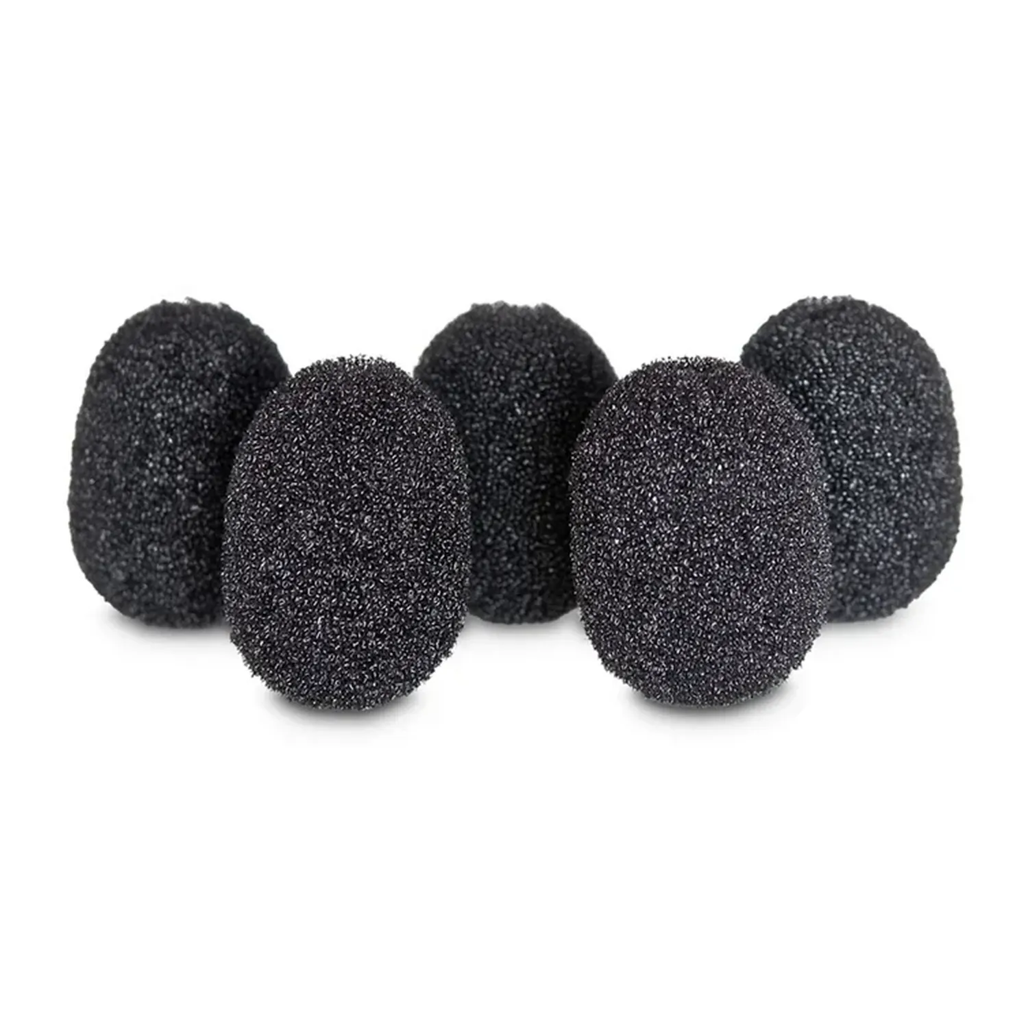 Rycote Lavalier Foam Windscreen (5-Pack) - Black, five black lavalier foam windscreens.