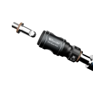 Rycote PCS-Boom Connector: The connector and its 3/8-inch tip side by side.