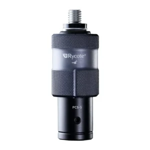 Rycote PCS Spigot standing upright, showing its knurled locking collar and the socket at the top.