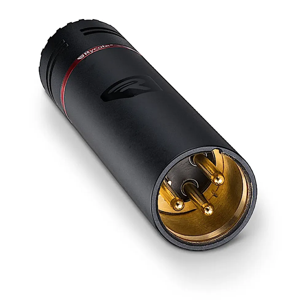 Rycote CA-08 Compact Cardioid Condenser Microphone: The CA-08's gold-pin XLR connector end.
