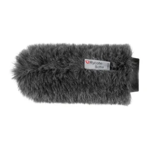 Rycote Classic-Softie Slip-On Windshield: 18 cm Classic-Softie in gray fur with its Rycote Softie label.
