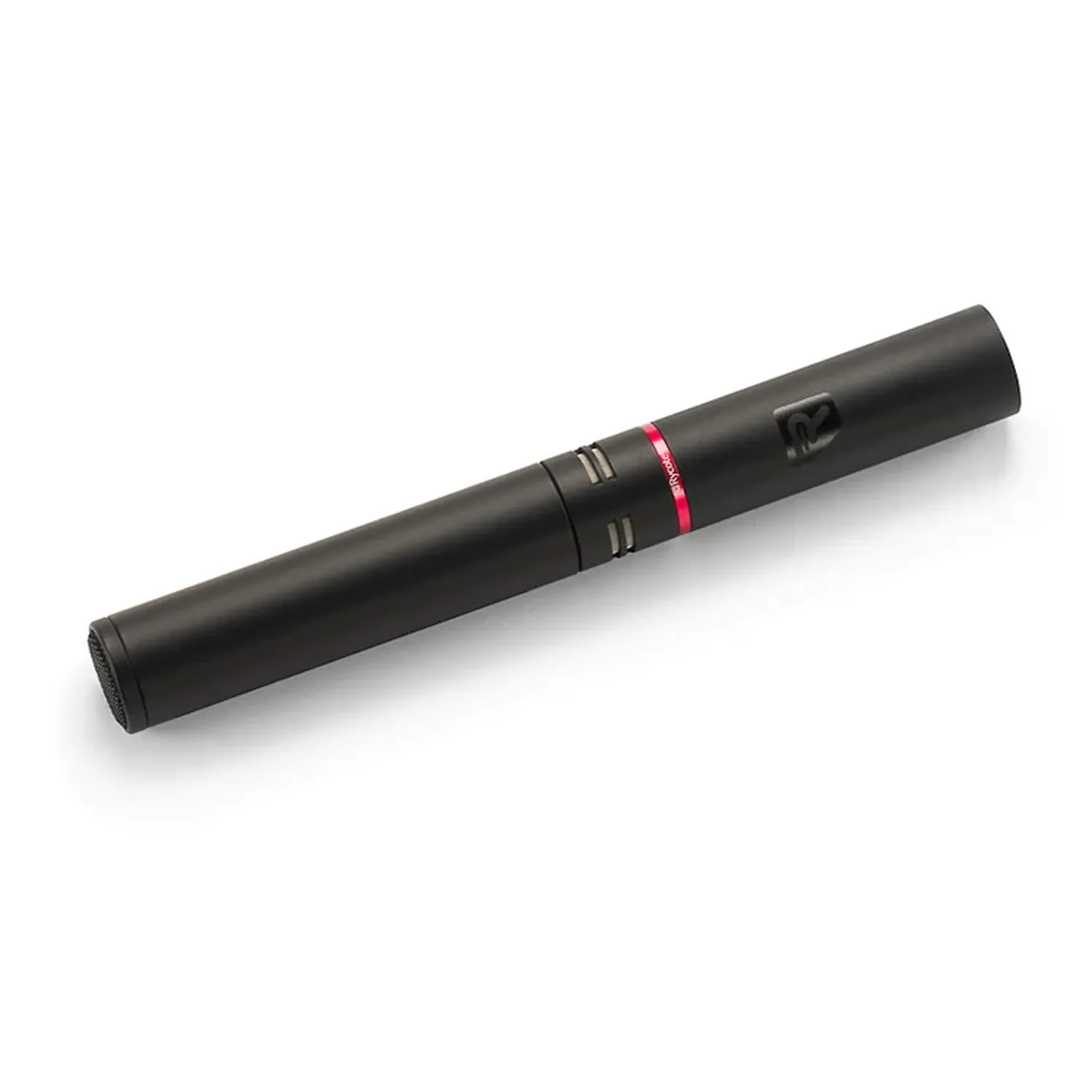 Rycote HC-15 Short Shotgun Microphone, the black HC-15 shotgun microphone lying at an angle.