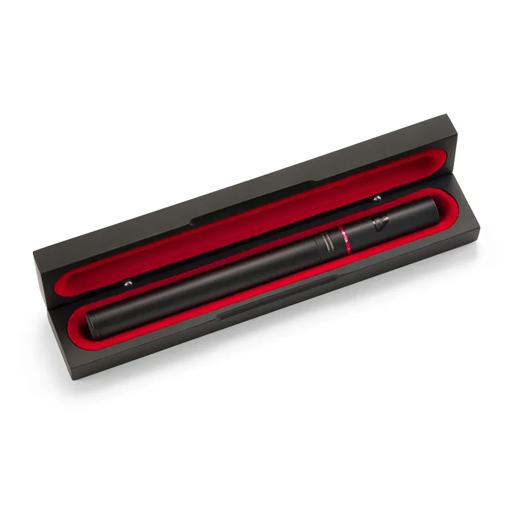 Rycote HC-22 Shotgun Microphone, the HC-22 in its open black case with red lining.
