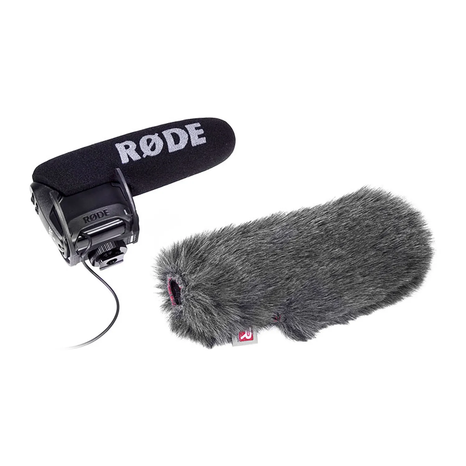Rycote Mini Windjammers for Camera Mics: A Mini Windjammer beside a camera mic.