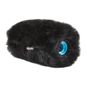 Rycote Softie-Lite Fur Windscreen, a black Softie-Lite with a blue grommet.