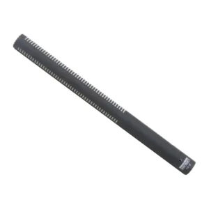 Sanken CS-2 Mono Shotgun Microphone: The mic at an angle, its XLR end down.