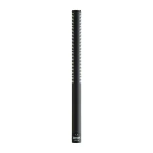 Sanken CS-3e Mono Shotgun Microphone: The mic standing upright, its XLR end down.