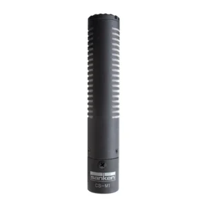 Sanken CS-M1 Short Super Cardioid Shotgun Microphone: The mic standing upright, its XLR end down.