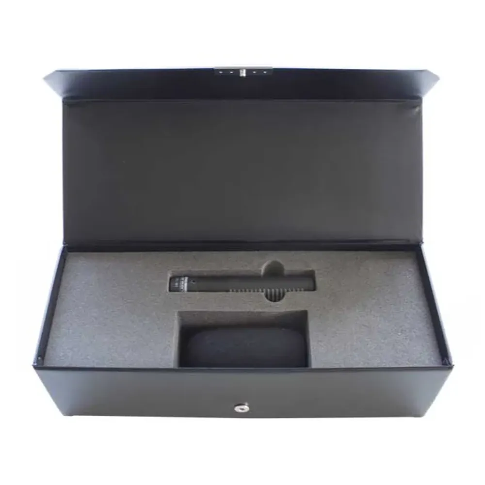 Sanken CS-M1 Short Super Cardioid Shotgun Microphone: The mic in its open vinyl case.