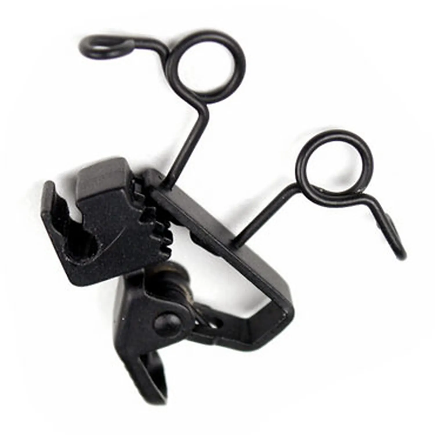 Sanken HC-11W Double Tie Clip for COS-11D (Black): The black double clip with its two holders.