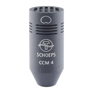 Schoeps CCM 4 Cardioid Compact Microphone: The CCM 4 standing upright with its model engraving.