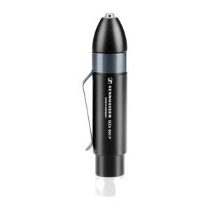 Sennheiser MZA 900 P Phantom Power Adapter: The MZA 900 P adapter upright, with its belt clip.