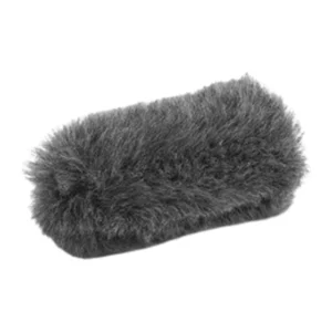 Sennheiser MZH 600 Fur Windscreen for MKE 600 Shotgun Mic: The MZH 600 fur windscreen at an angle, showing its open end.