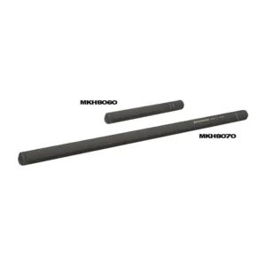 Sennheiser MKH 8060 Compact Shotgun Microphone: The MKH 8060 above the longer MKH 8070, labeled.