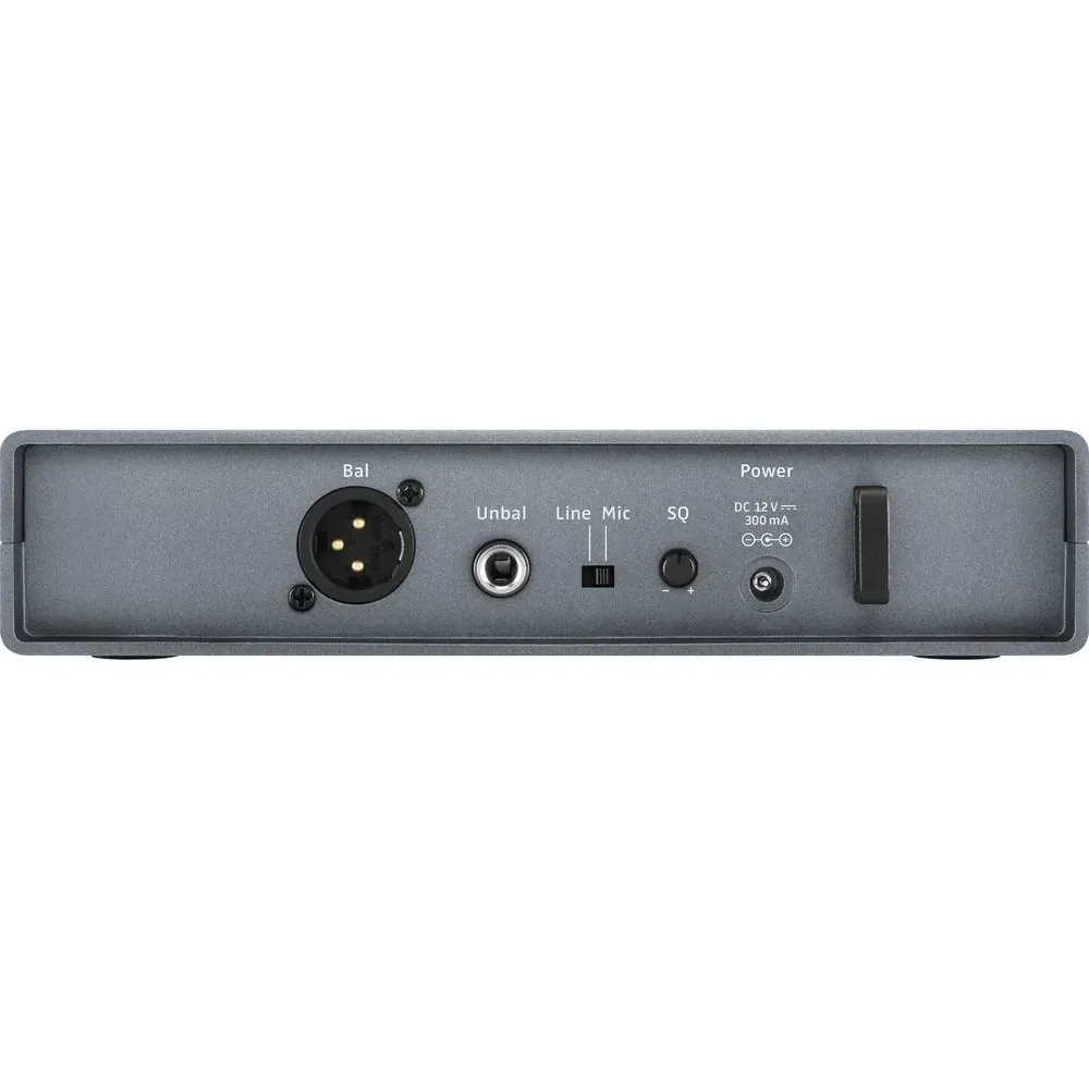 Sennheiser XSW 1-ME2 Wireless Lavalier Set (548-572 MHz): The EM-XSW 1 rear panel, with its XLR and 6.3 mm outputs.