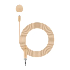 Sennheiser MKE Essential Omni Lavalier (Beige, 3.5 mm Jack): The beige MKE Essential Omni with its cable and 3.5 mm jack.
