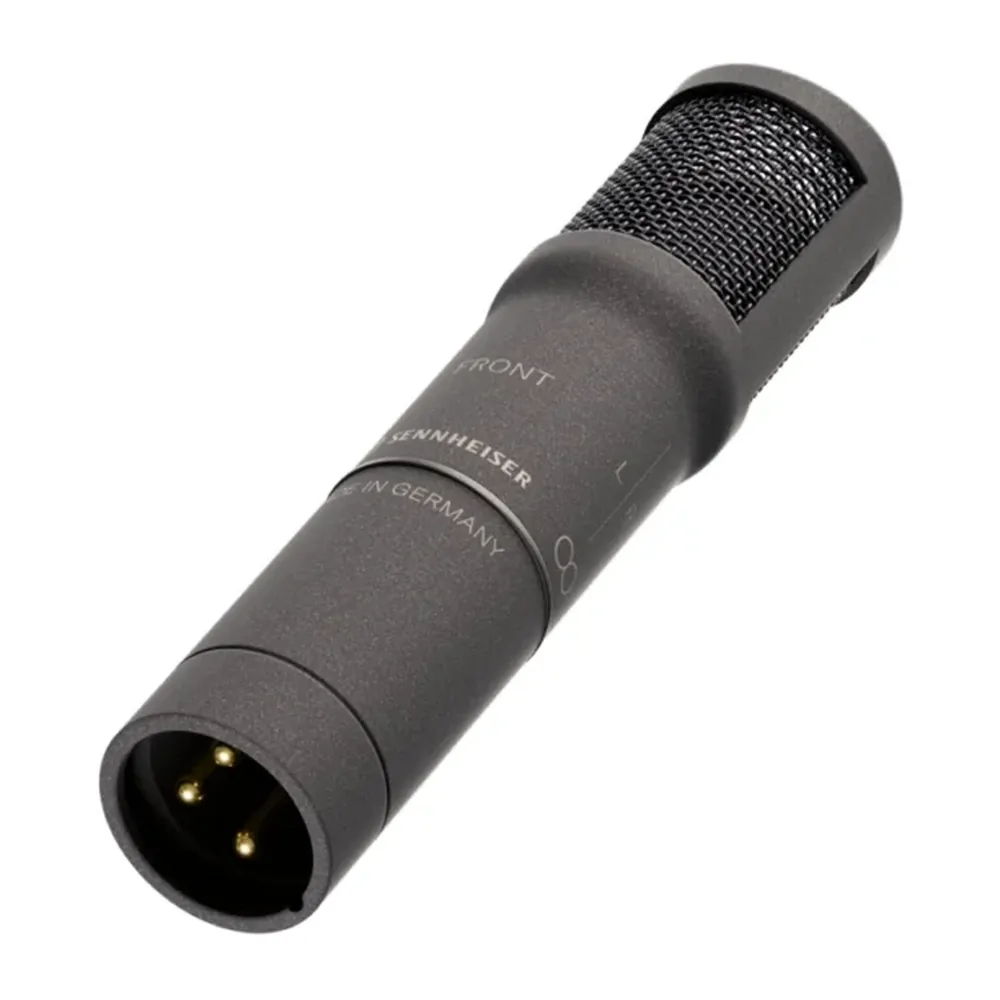 Sennheiser MKH 8030 Figure-8 Condenser Microphone: The MKH 8030 with its XLR module, at an angle.