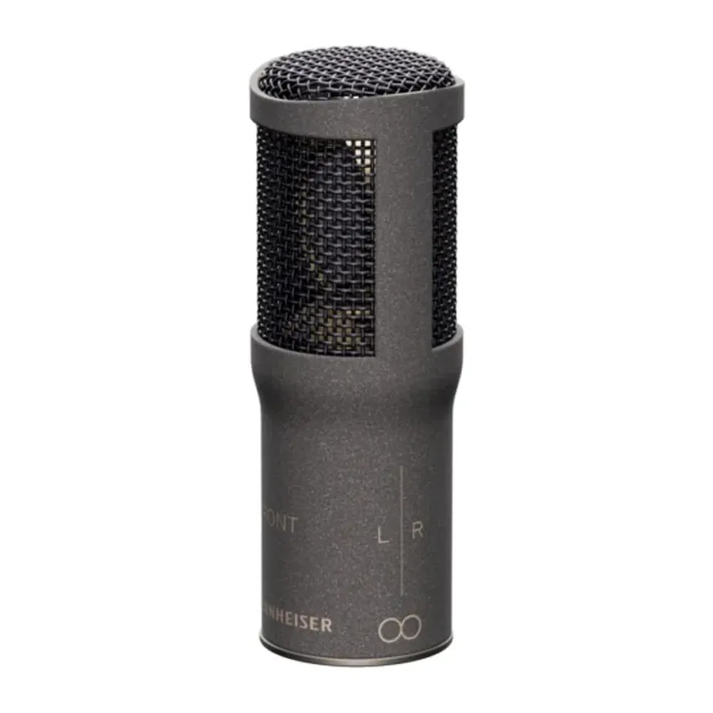 Sennheiser MKH 8030 Figure-8 Condenser Microphone: The MKH 8030 head from the side, with its figure-8 symbol.