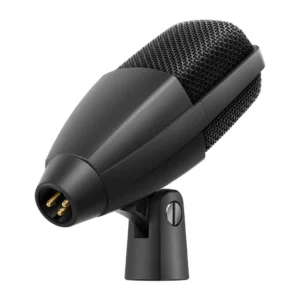 Sennheiser MD 421 Kompakt Dynamic Microphone: The MD 421 Kompakt from the back, showing its XLR connector.